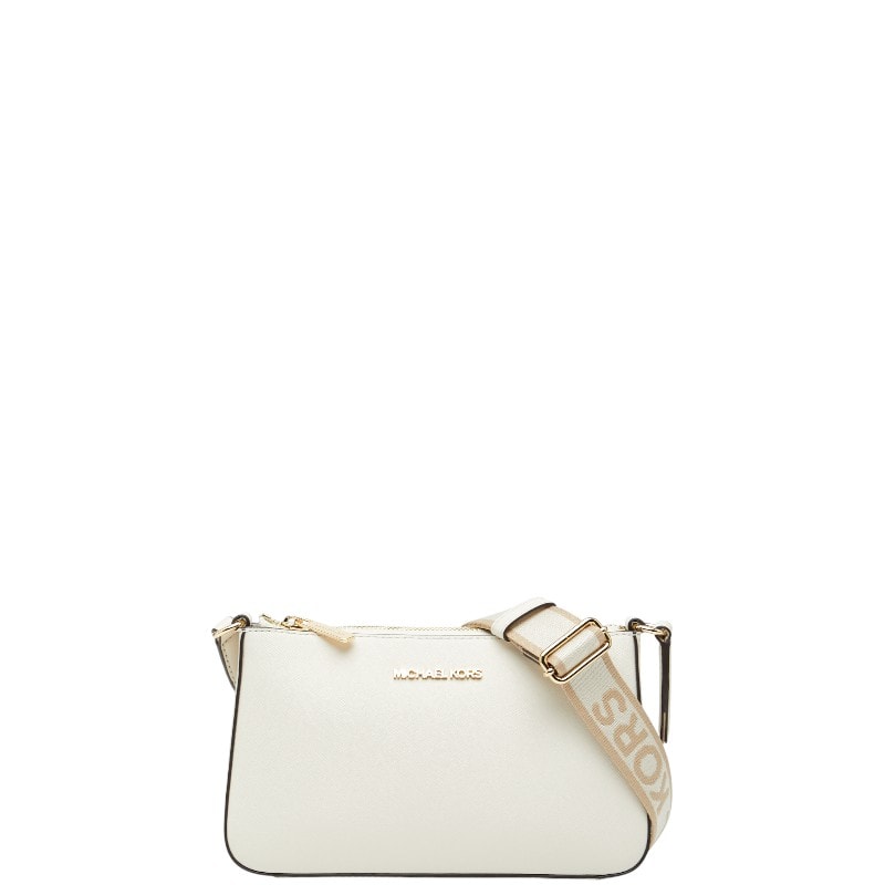 マイケルコース ロゴ ショルダーバッグ ホワイト レザー レディース Michael Kors 中古