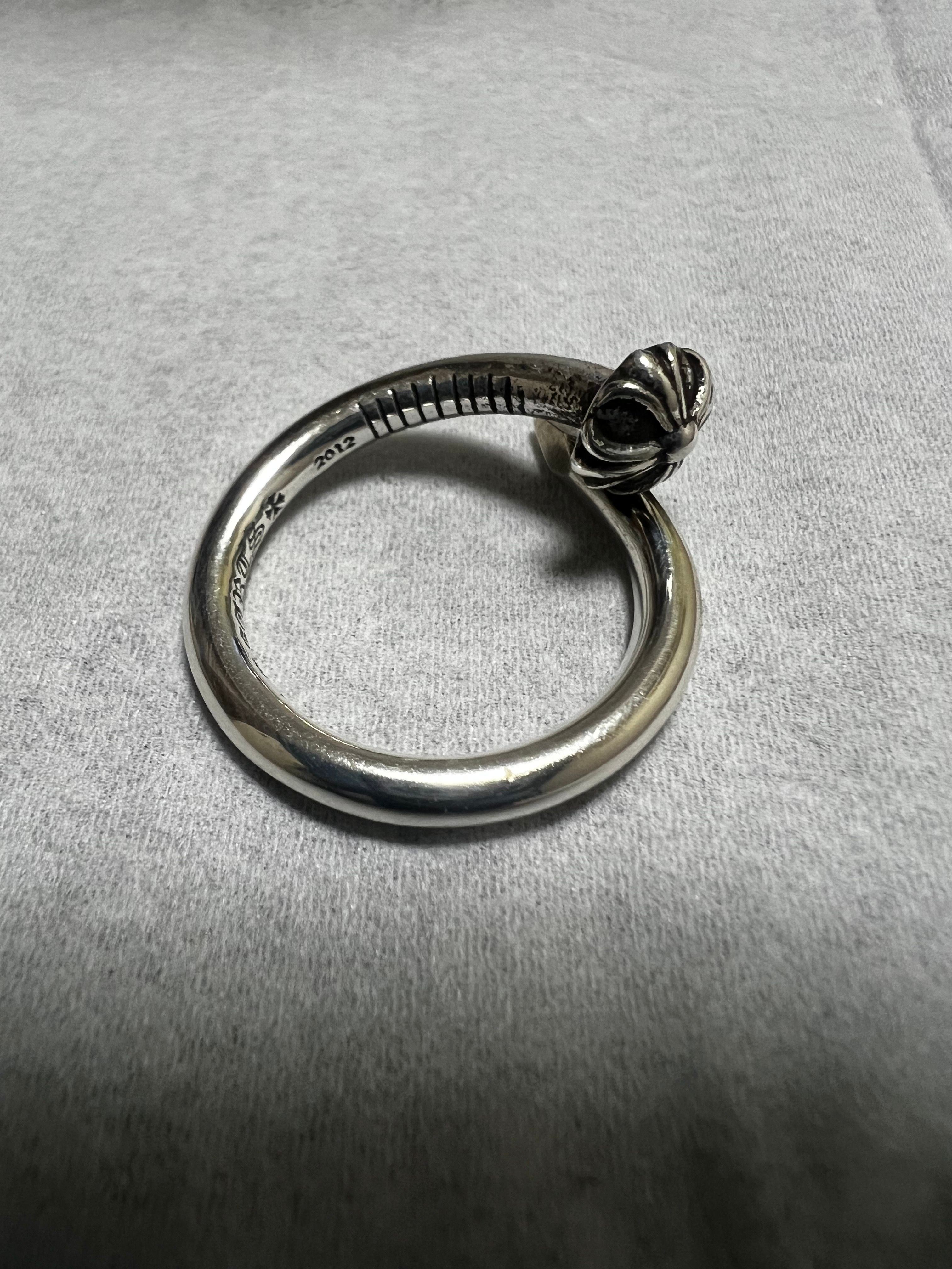 Chrome Hearts Nail Ring with Cross Ball "Silver"