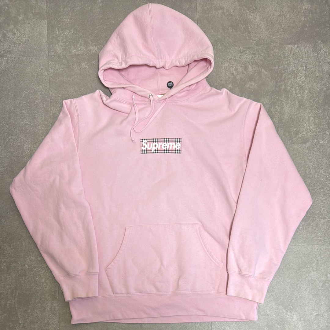 Supreme / Burberry Box Logo Hooded Sweatshirt "Pink"