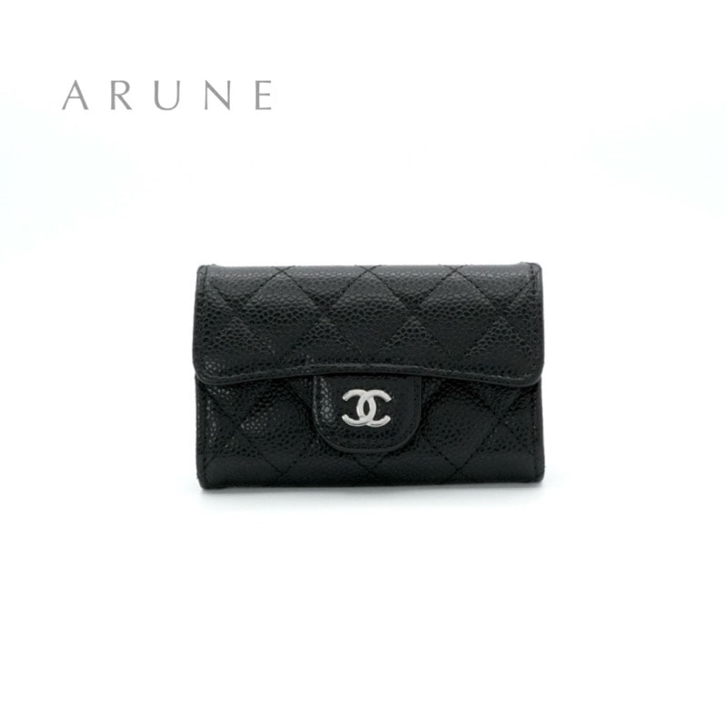 シャネル CHANEL カードケース カード入れ パスケース ブラック シルバー マトラッセ クラシック フラップ ココマーク コインケース
