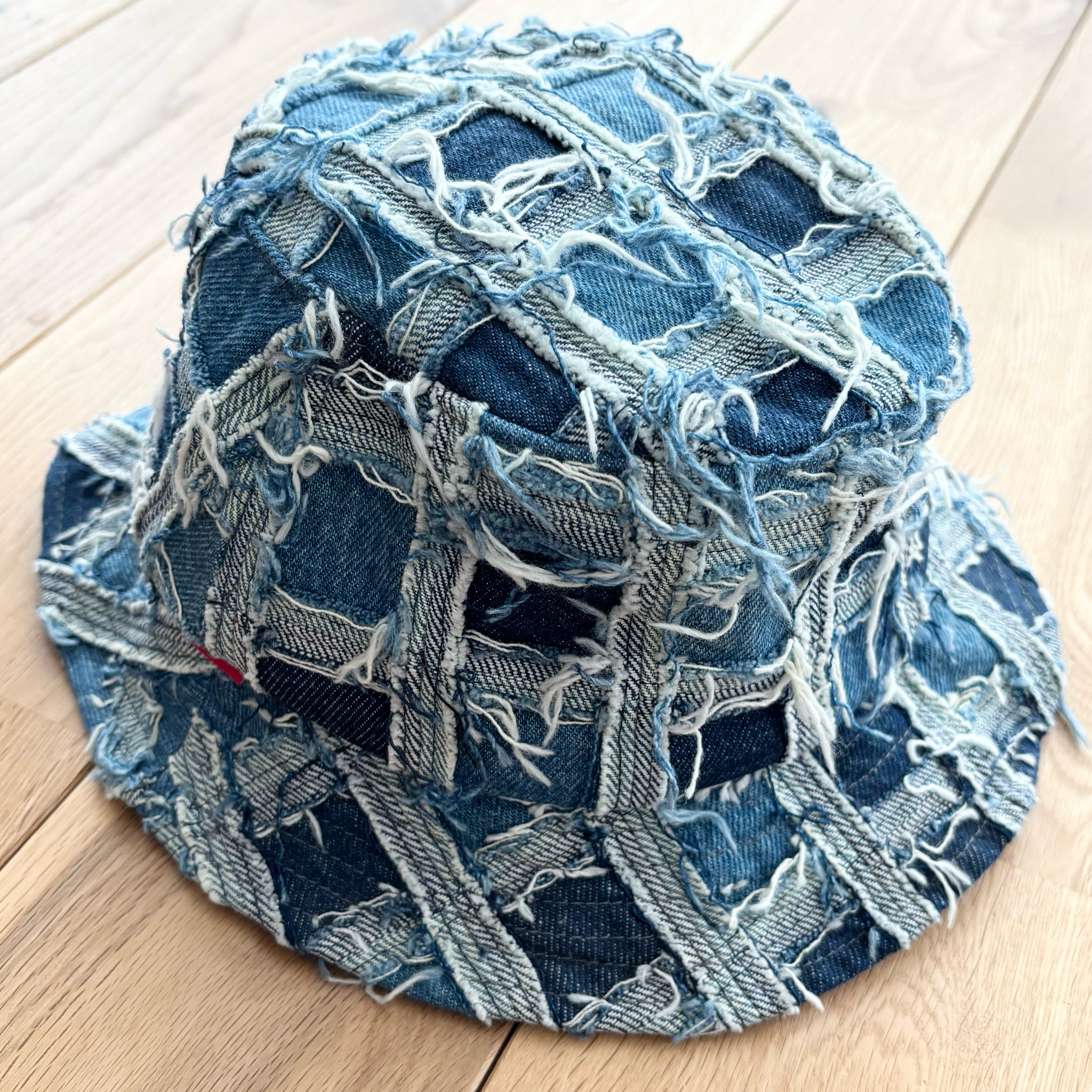 Supreme Frayed Patchwork Denim Crusher "Washed Blue"