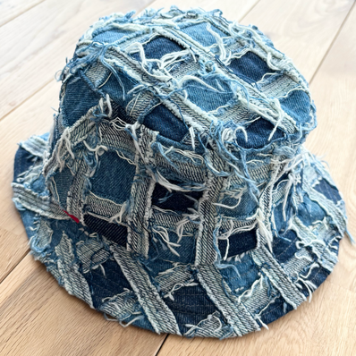 Supreme Frayed Patchwork Denim Crusher "Washed Blue"