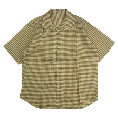 AURALEE オーラリー 26SS A26SS02GC AIRY LIGHTCOTTON CHECK HALF SLEEVED SHIRT エアリー ライトコットン 半袖 チェック シャツ イエロー系 5【極上美品】【中古】