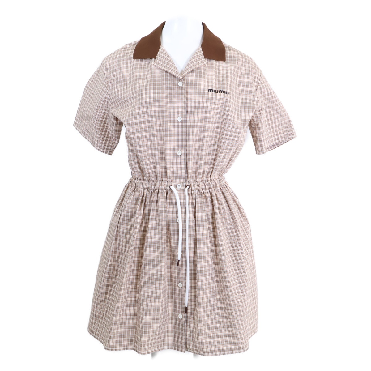 ミュウミュウ 美品 国内正規 24年製 MF5712 チェック ミニドレス 38