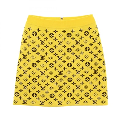 ルイ・ヴィトン LOUIS VUITTON モノグラム ニット スカート 衣料品 ボトムス ウール コットン レディース イエロー系 / ブラウン系 RW202W XZS FJKZ03 【中古】