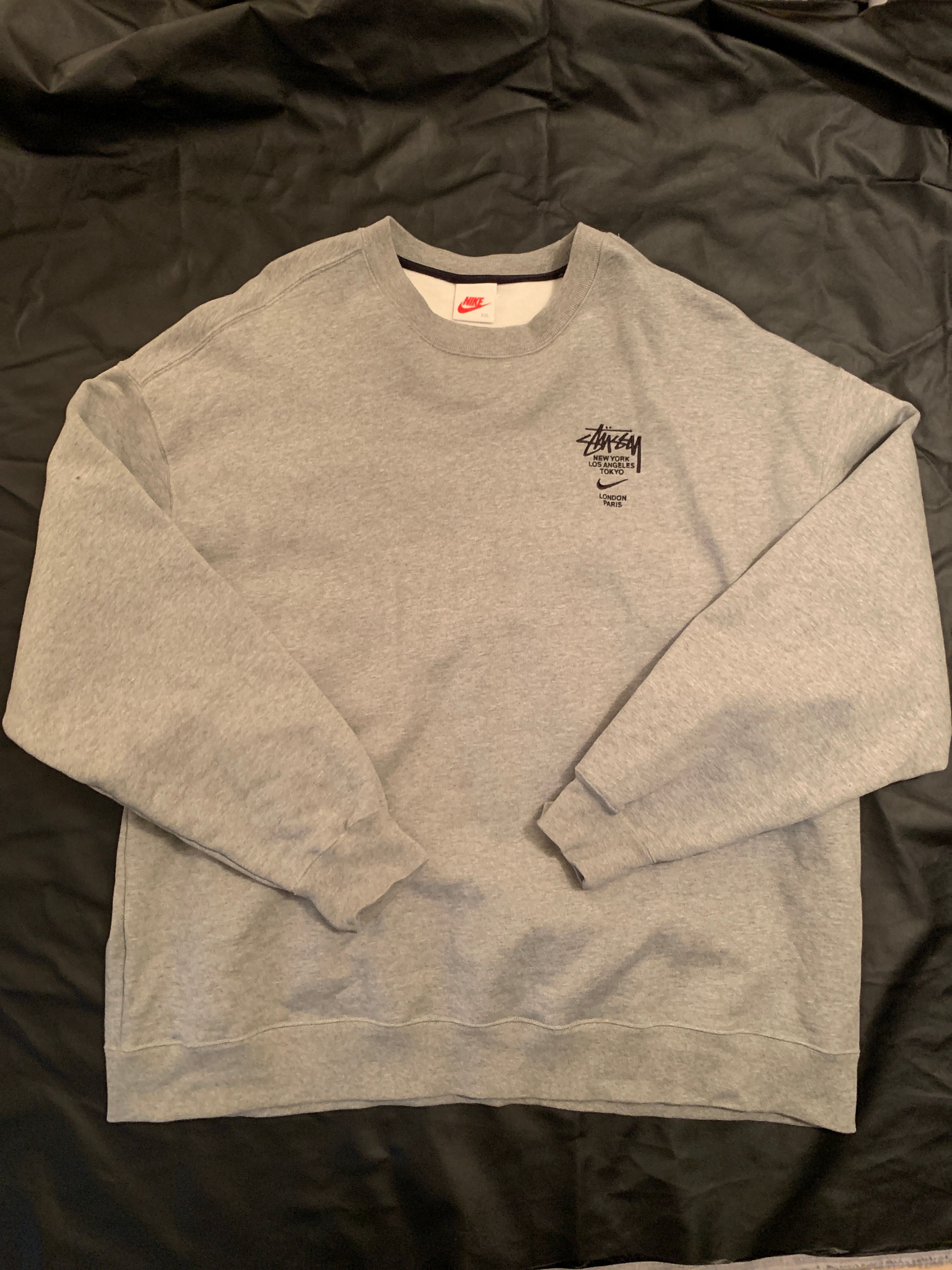 Nike x Stussy International Crewneck Sweatshirt (US Size) "Grey" DC4198-050