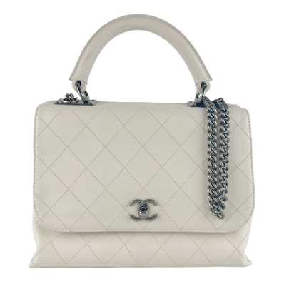 シャネル CHANEL ハンドバッグ ショルダーバッグ レザー/メタル アイボリー レディース【中古】 z9583