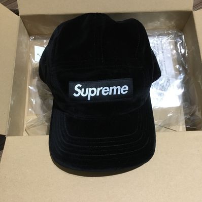 Supreme Velvet Pattern Camp Cap "Black"