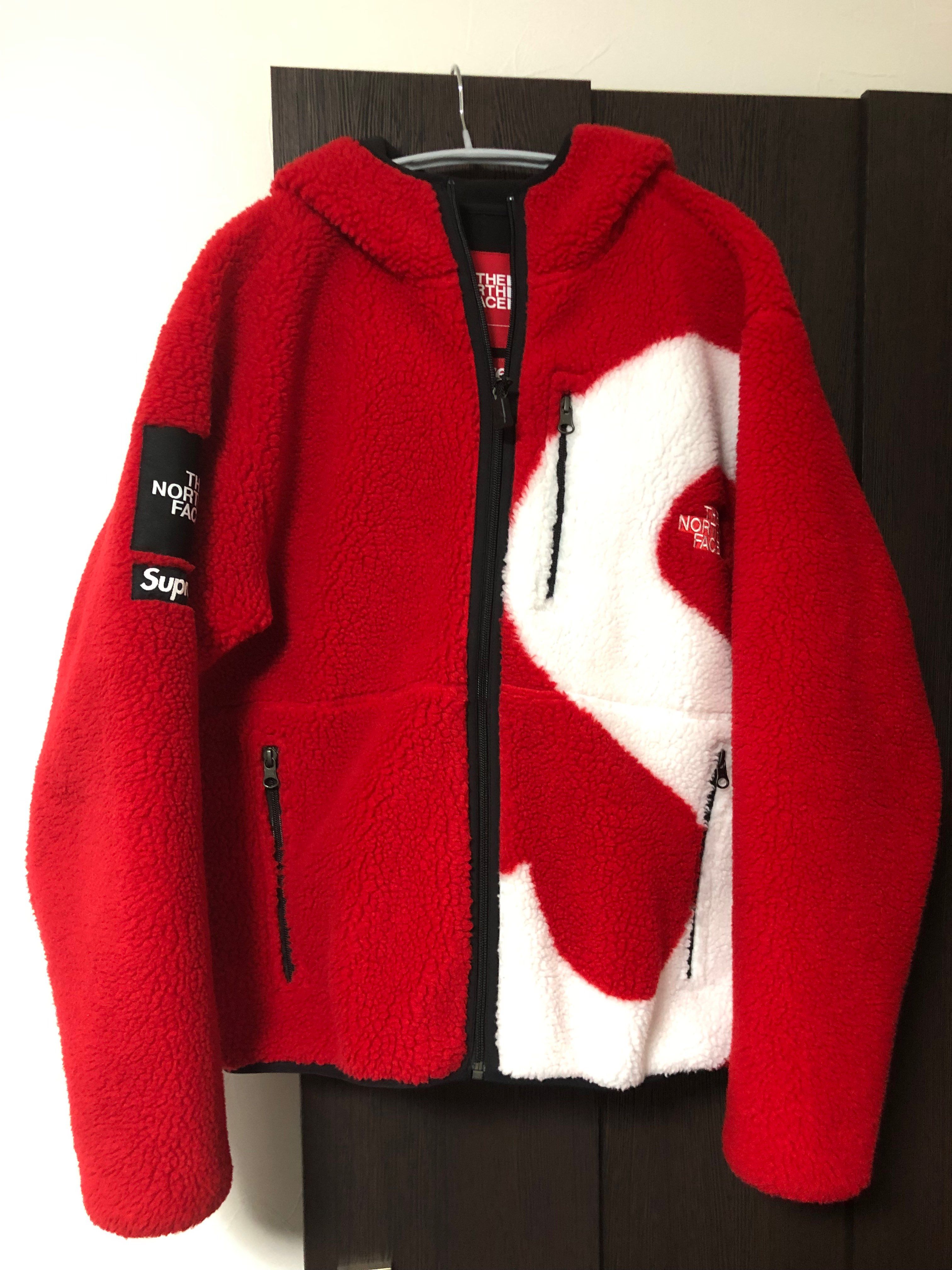 Supreme x The North Face S Logo Hooded Fleece Jacket "Red"
