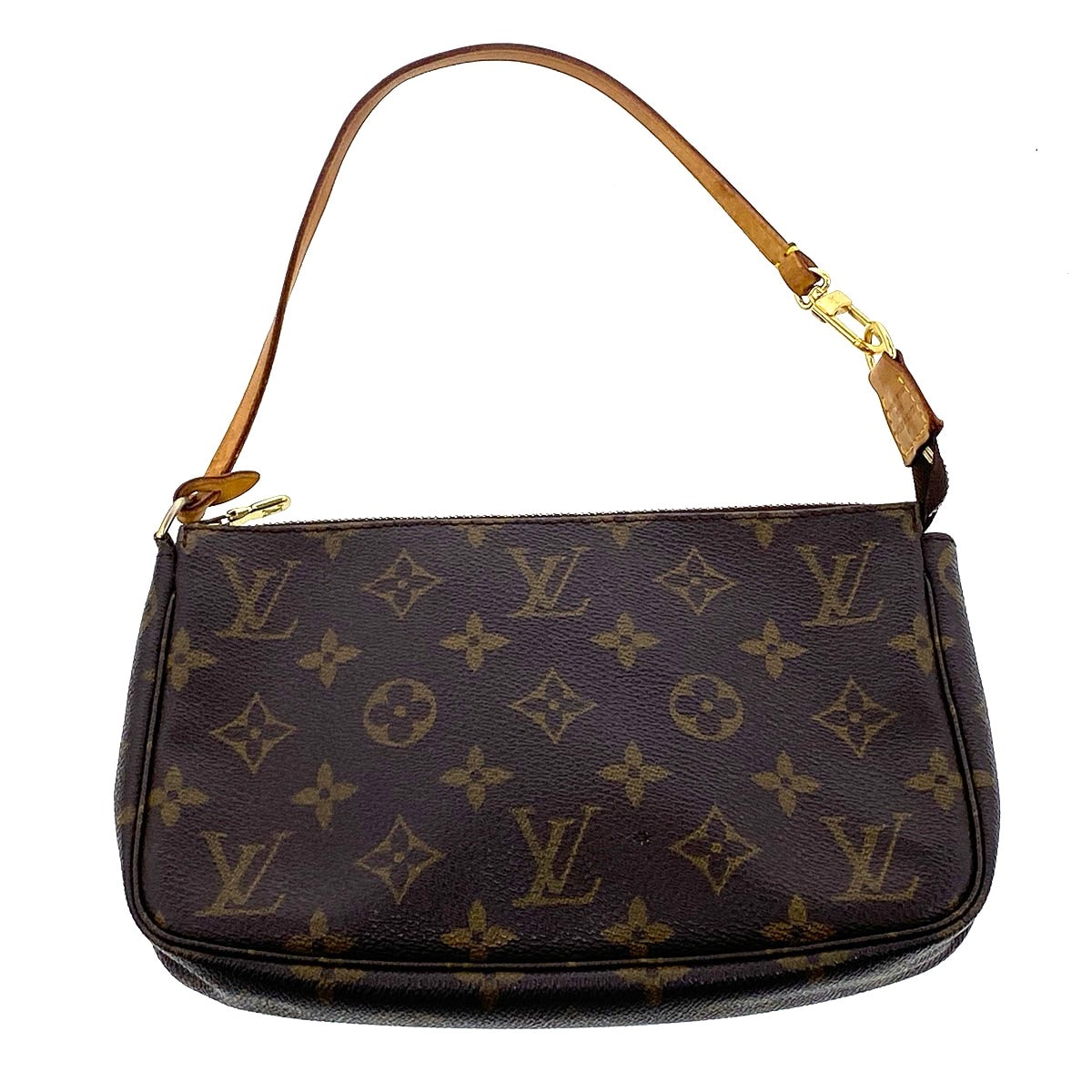 LOUIS VUITTON ルイ・ヴィトン ポシェット・アクセソワール ハンドバッグ ポーチ M51980 モノグラム ブラウン ゴールド金具  レディース【中古】