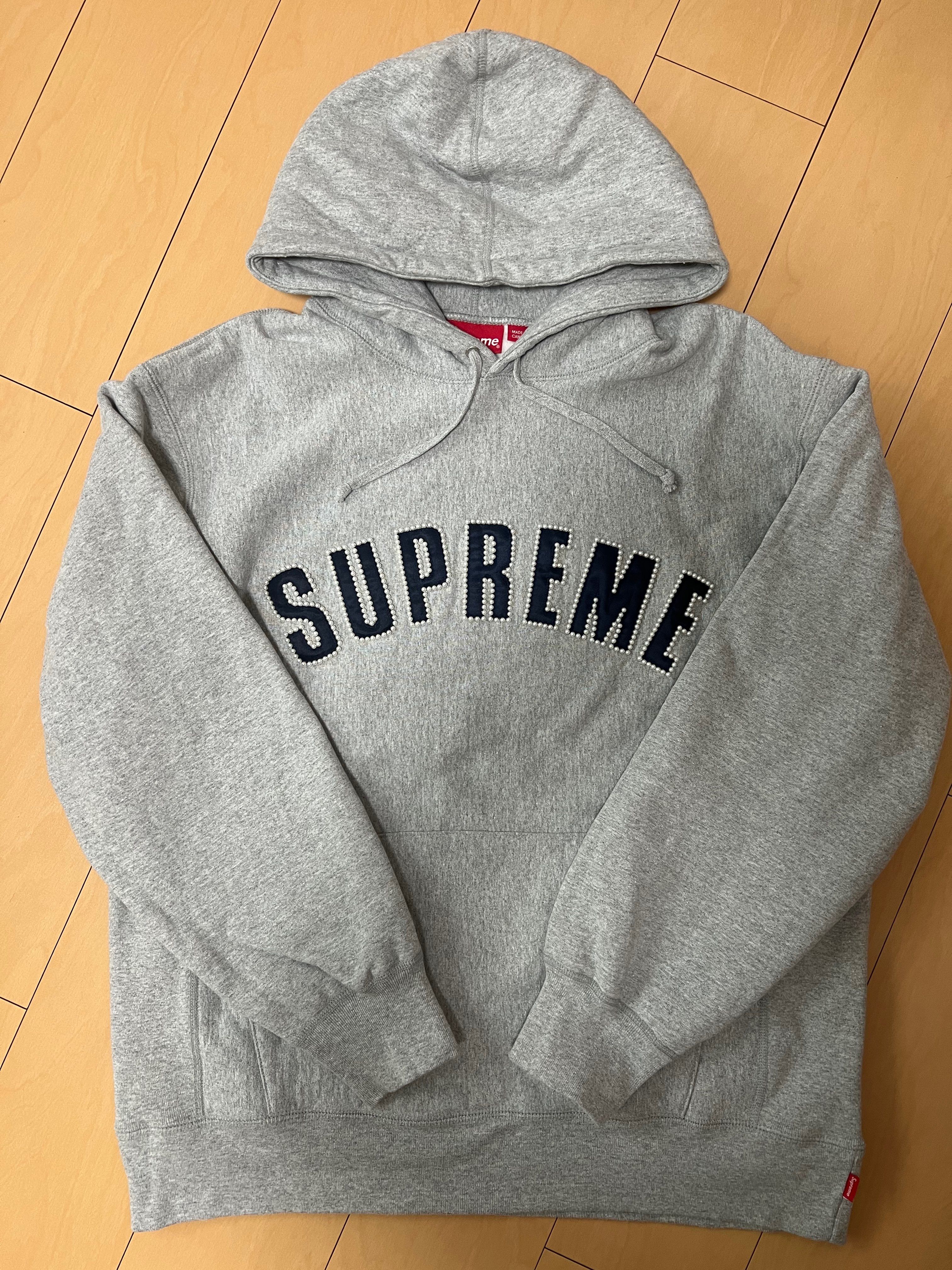 Supreme Pearl Logo Hooded Sweatshirt "Grey"