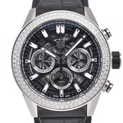 タグホイヤー TAG HEUER CBG2A12.FC6450 カレラ キャリバー ホイヤー02 ダイヤモンドベゼル 自動巻き メンズ 美品 箱・保証書 D#147241
