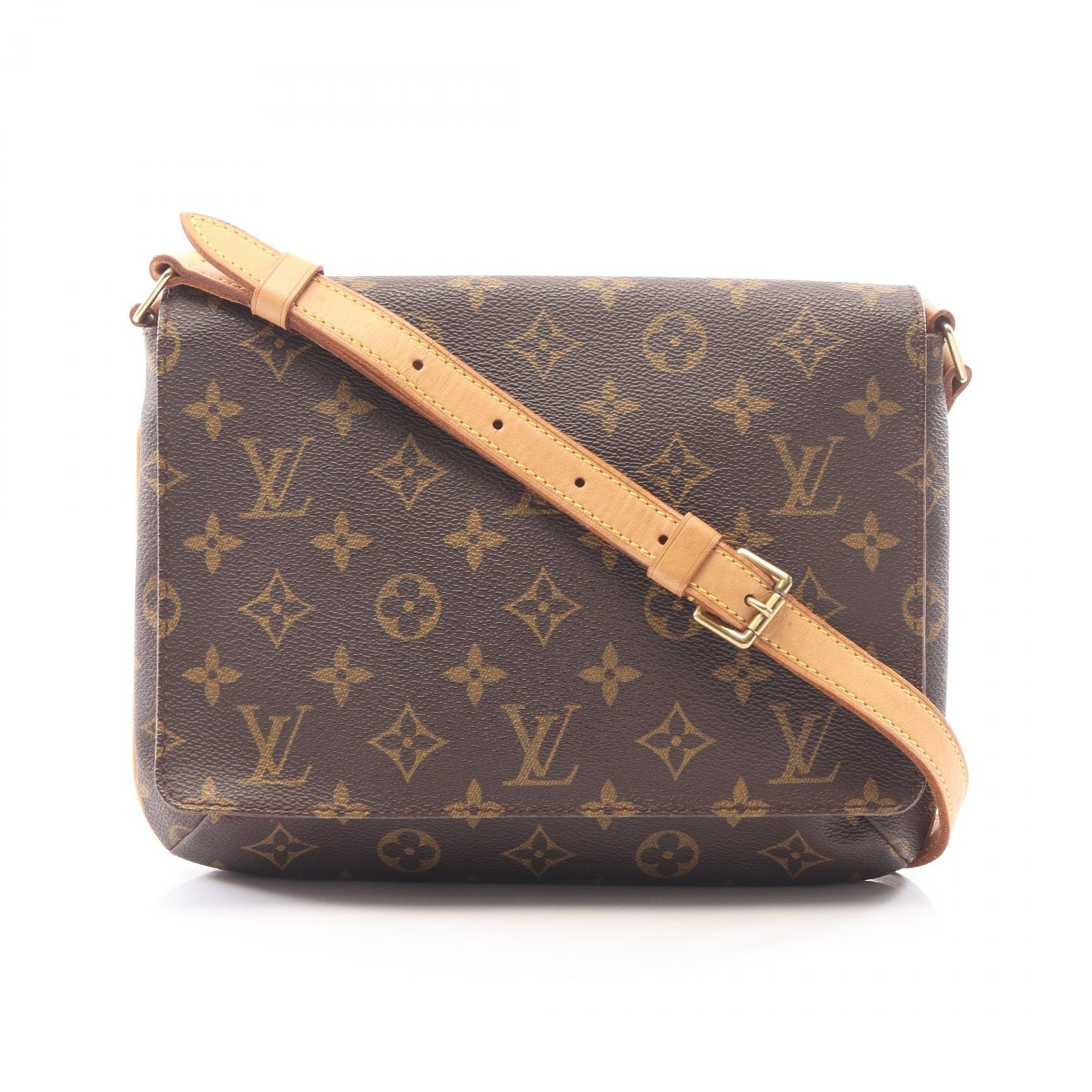 ルイ・ヴィトン LOUIS VUITTON ミュゼットタンゴ ショートストラップ モノグラム ショルダーバッグ バッグ PVCコーティングキャンバス レザー レディース ブラウン系 M51257 【中古】