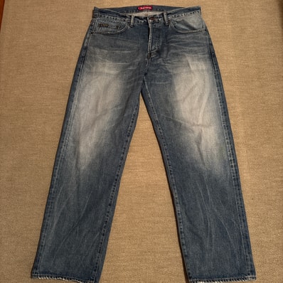 Supreme Distressed Loose Fit Selvedge Jean "Washed Indigo" (24FW)