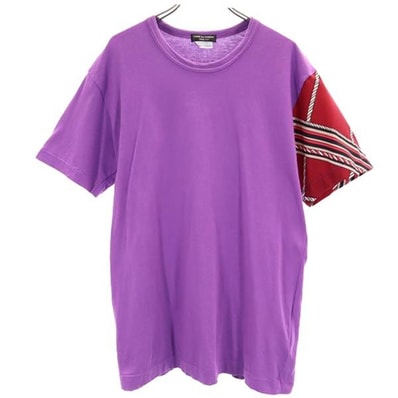 COMME des GARCONS HOMME PLUS コムデギャルソンオムプリュス 2011年 日本製 半袖 袖切替 Tシャツ パープル系