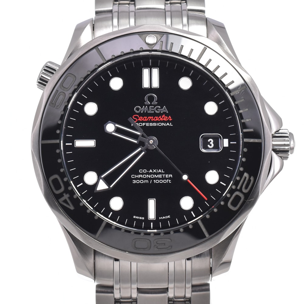 オメガ OMEGA 212.30.41.20.01.003 シーマスター プロダイバーズ 300M ブラック 自動巻き メンズ 美品 保証書付き 腕時計 N#151196