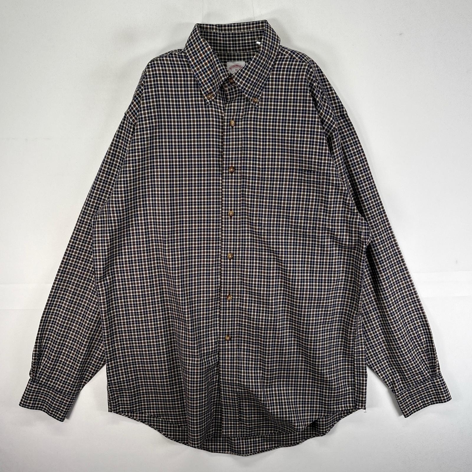古着 ブルックスブラザーズ Brooks Brothers 長袖シャツ ボタンダウン 346 M ブラウン系 チェック メンズ