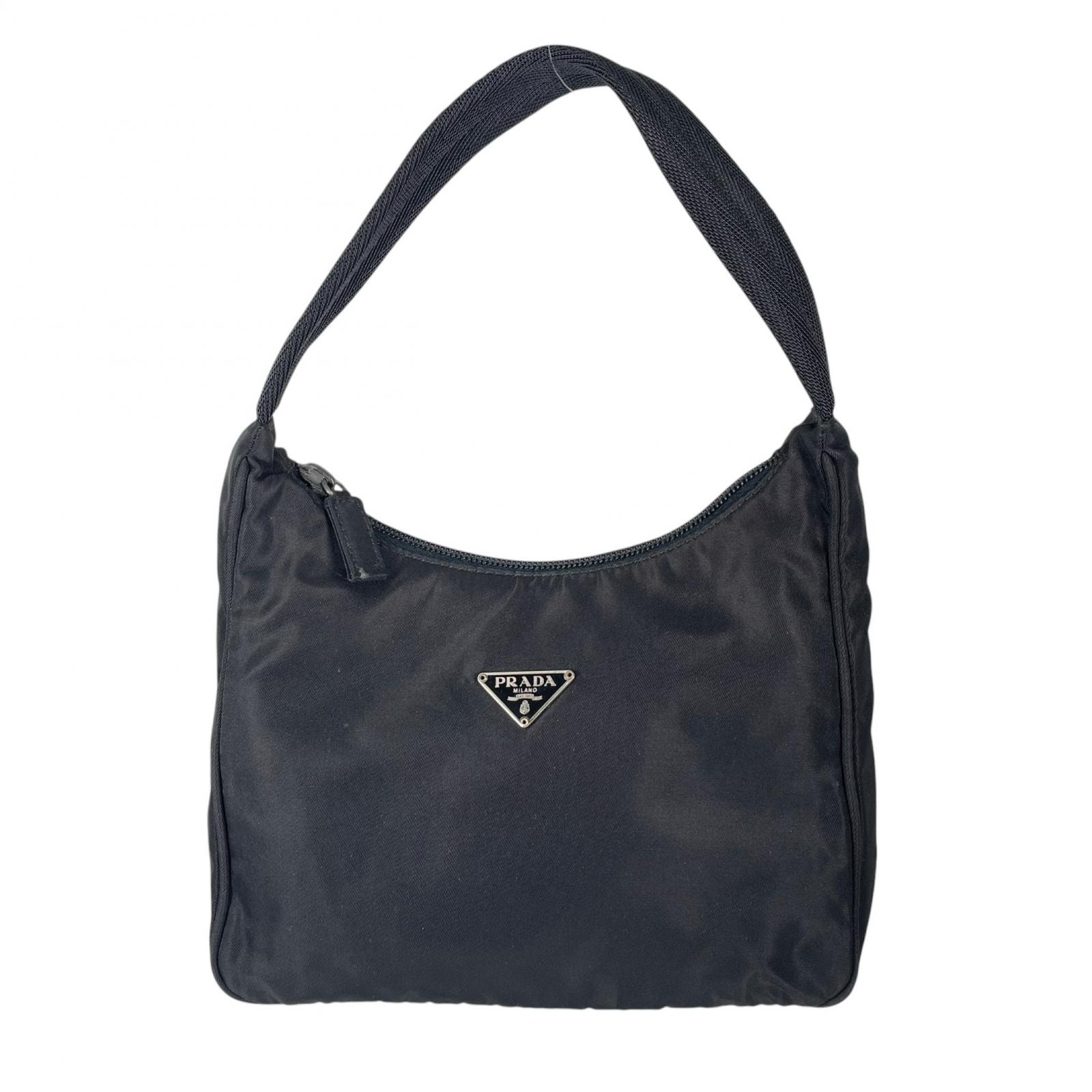PRADA プラダ 三角ロゴ MV519 ハンドバッグ ナイロン ブラック レディース【中古】