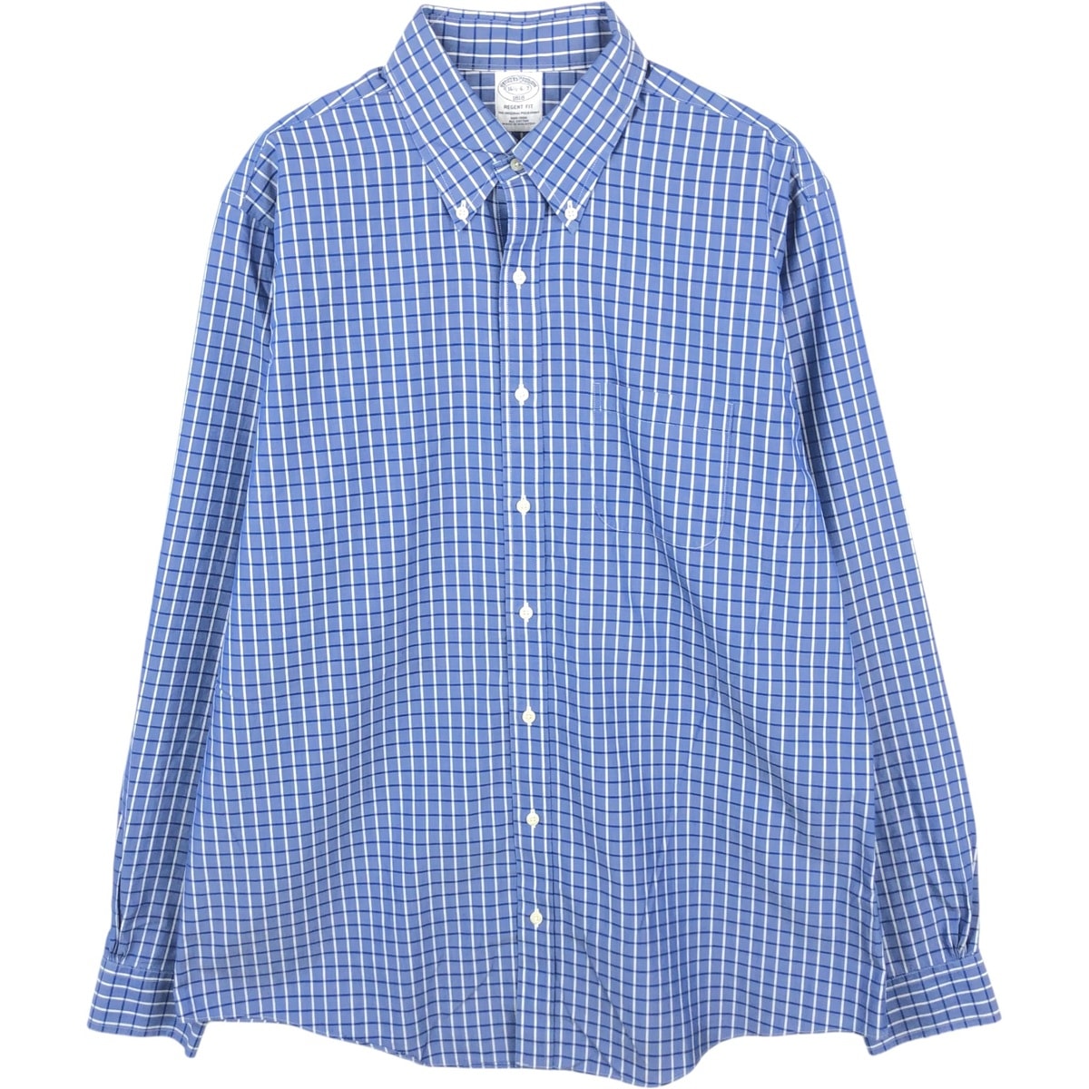 古着 ブルックスブラザーズ Brooks Brothers 1818 REGENT FIT 長袖 ボタンダウンチェックシャツ メンズL相当/eaa662571