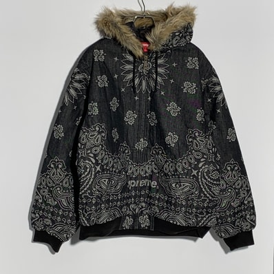 Supreme Bandana Jacquard Denim Hooded Work Jacket Supreme Bandana Jacquard Denim Hooded Work Jacket