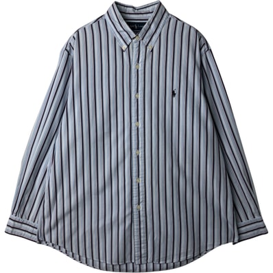 古着 ラルフローレン Ralph Lauren CUSTOM FIT マルチストライプ 長袖 ボタンダウンストライプシャツ メンズXL相当/eaa629054