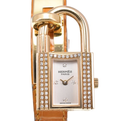 値下 エルメス HERMES ケリーウオッチ ダイヤモンド 20周年記念モデル クォーツ レディース 美品 G#144443