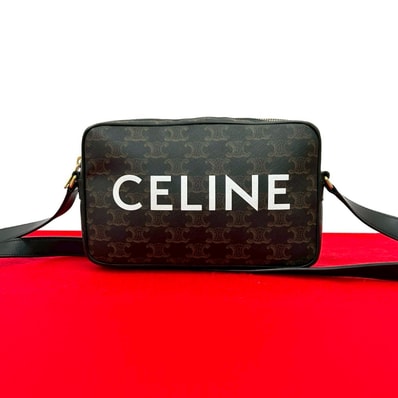 CELINE セリーヌ トリオンフ ミディアム メッセンジャー レザー PVC ショルダーバッグ ブラウン
18203