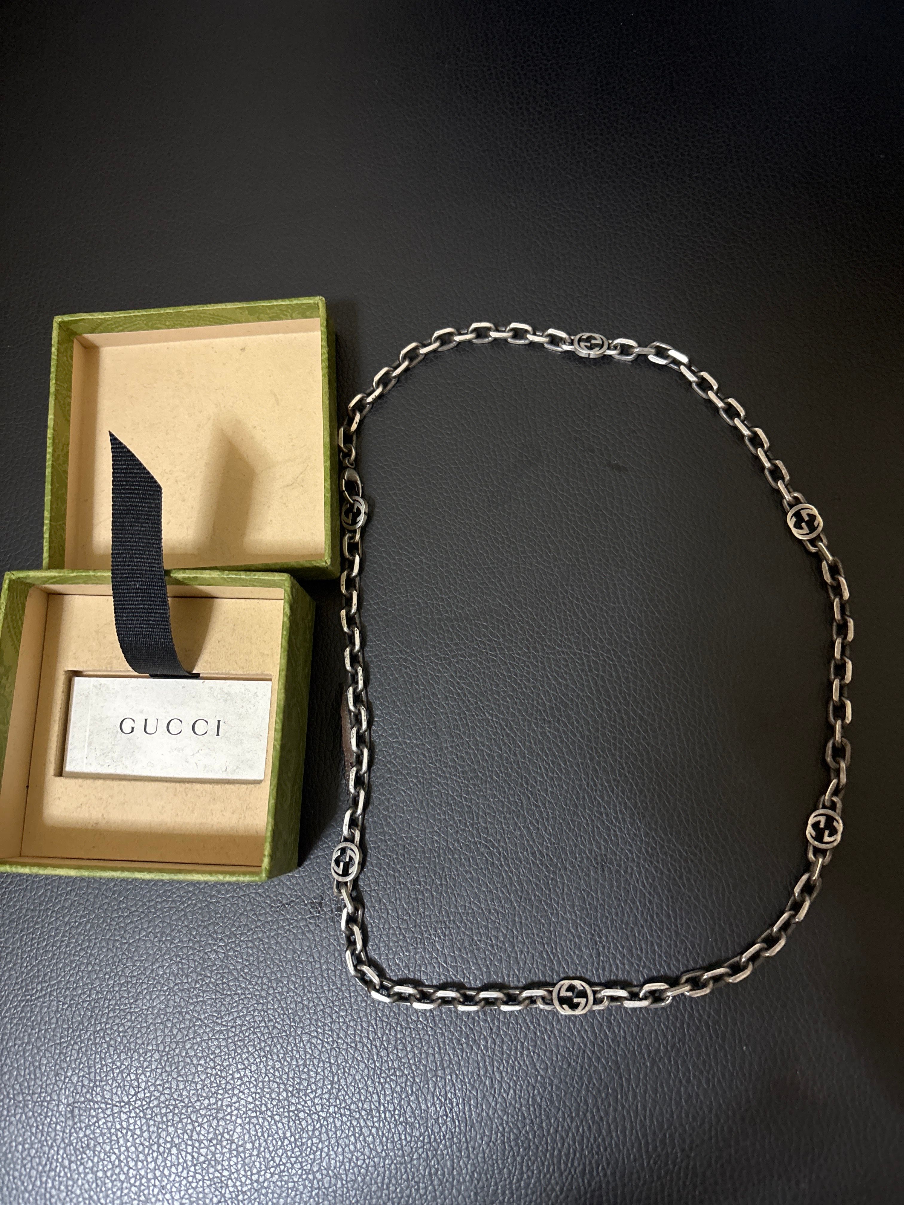 GUCCI Silver Necklace With Interlocking G