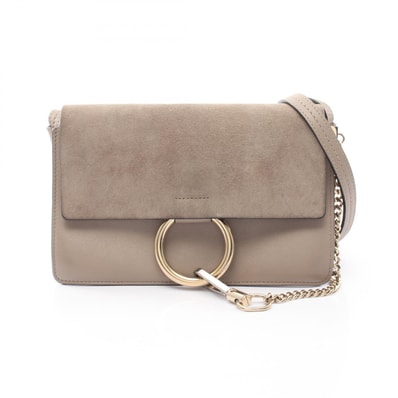 クロエ Chloe FAYE フェイ ショルダーバッグ バッグ レザー スウェード レディース ベージュ系 【中古】