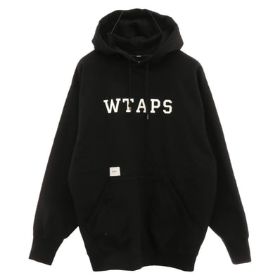 WTAPS ダブルタップス パーカー 25SS 251ATDT-CSM04 ACADEMY HOODY COTTON アカデミー フーディー コットン パーカー ブラック ブラック系 3【美品】【中古】