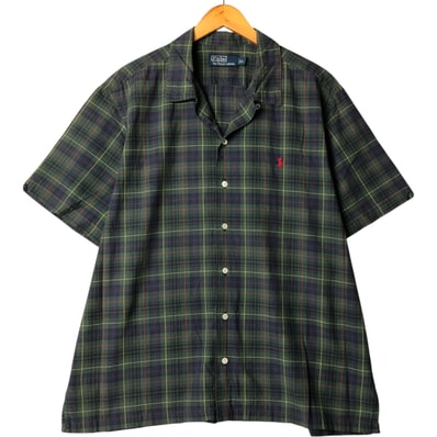 古着 ラルフローレン Ralph Lauren POLO by Ralph Lauren 半袖 コットン チェックシャツ メンズXL相当/eaa551869