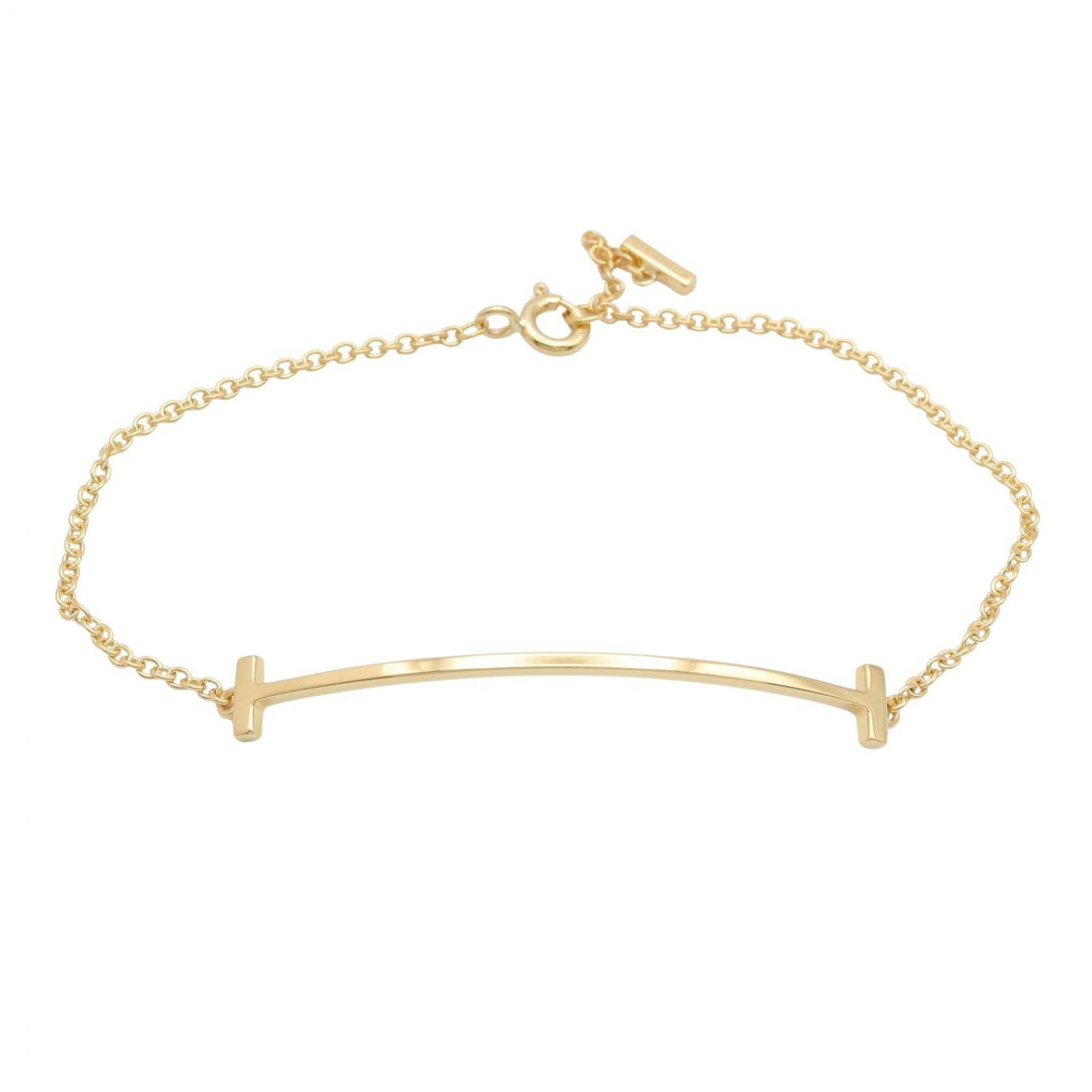 ティファニー TIFFANY&CO Tスマイル スモール ブレスレット ブレスレット アクセサリー K18(イエローゴールド) メンズ レディース ゴールド系 【中古】