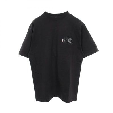 バレンシアガ BALENCIAGA GAFFER バックロゴ ラージフィット 半袖Tシャツ 衣料品 トップス コットン メンズ レディース ブラック系 【中古】