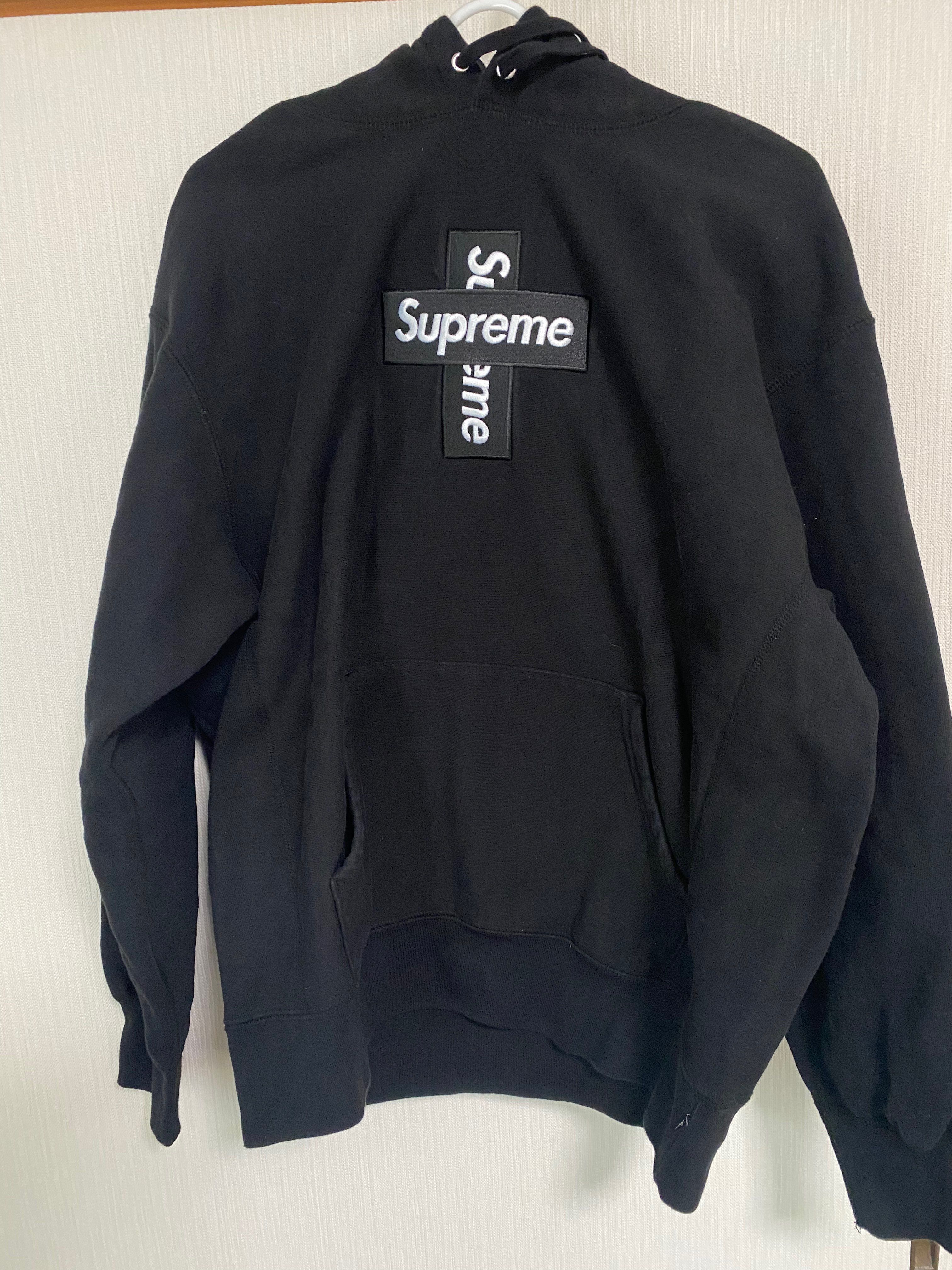 Supreme Cross Box Logo Hooded Sweatshirt "Black"
