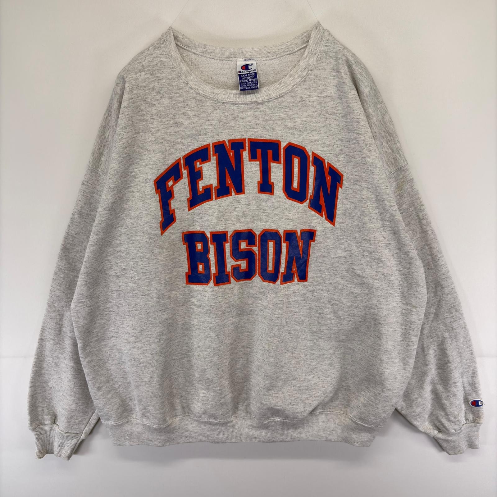 古着 90's/90年代 チャンピオン Champion スウェット プルオーバー 大きいサイズ プリント トレーナー 2XL  グレー系 メンズ