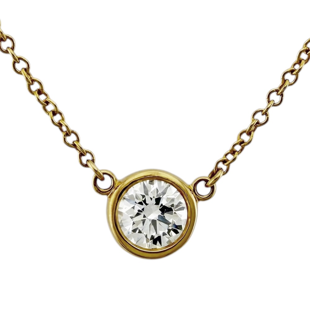 ティファニー バイザヤード ネックレス 18金 K18イエローゴールド ダイヤモンド レディース TIFFANY&Co. 中古
