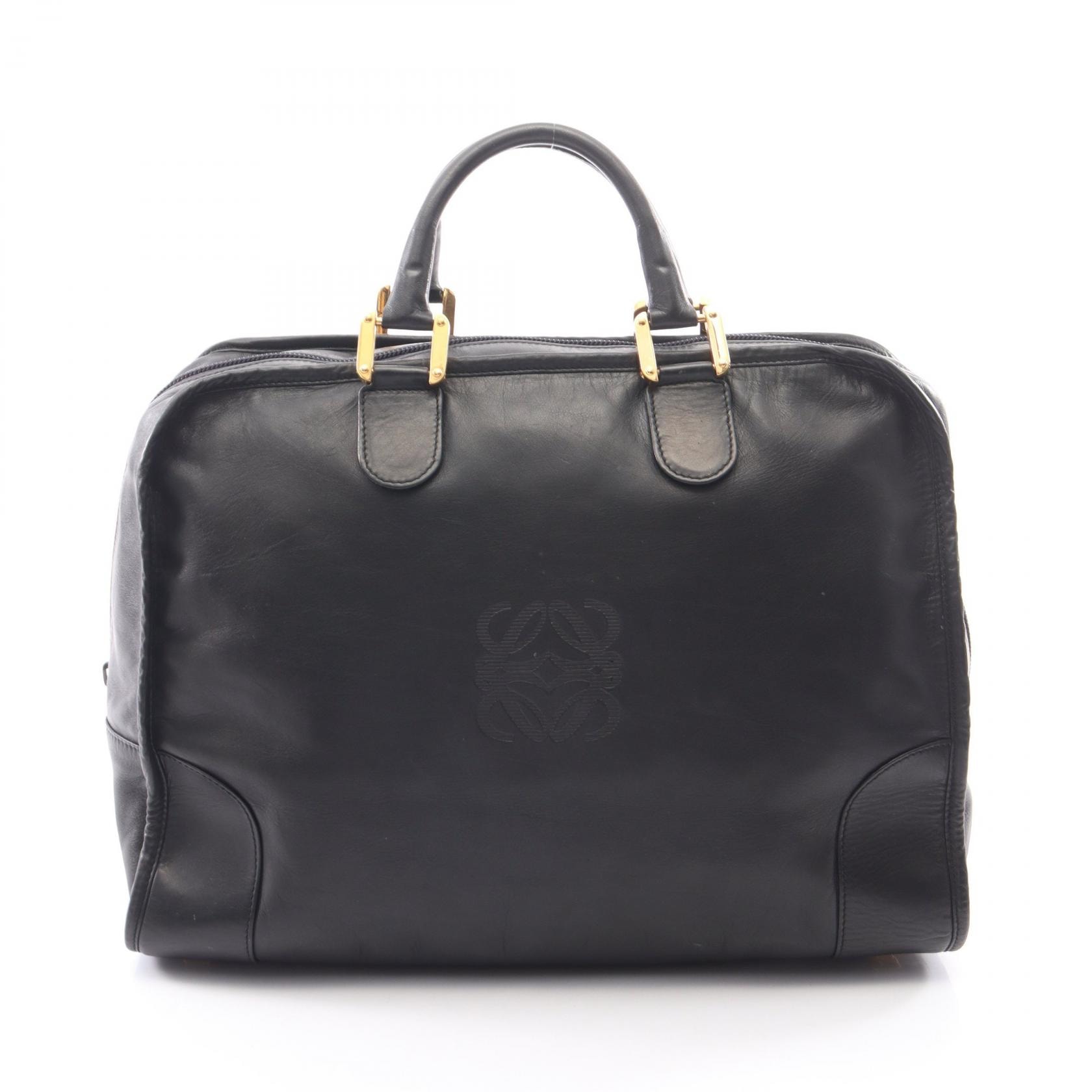 ロエベ LOEWE アマソナ40 ハンドバッグ バッグ レザー レディース ブラック系 【中古】