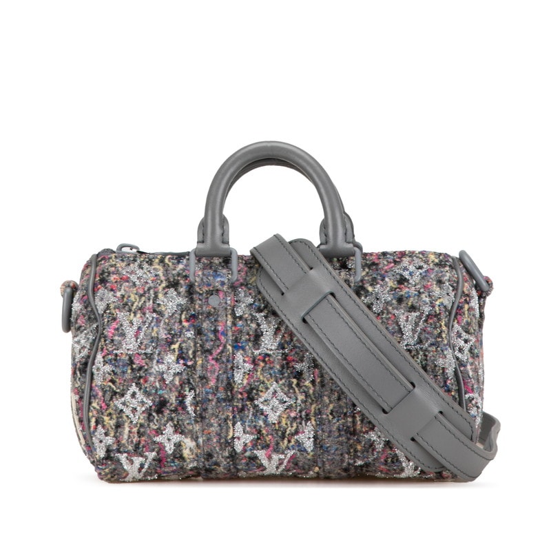 ルイ ヴィトン LVフェルト キーポルXS ハンドバッグ ショルダーバッグ 2WAY M80821 グレー フェルト レザー レディース LOUIS VUITTON 中古