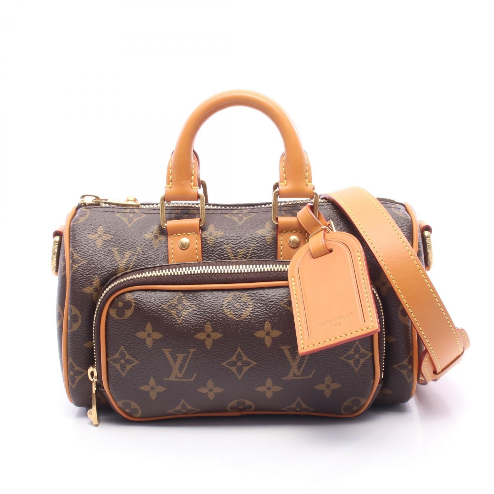 ルイ・ヴィトン LOUIS VUITTON キーポル カーゴ25 2WAY ハンドバッグ バッグ PVCコーティングキャンバス レザー モノグラム・アーカイヴ メンズ ブラウン系 M14981 【中古】