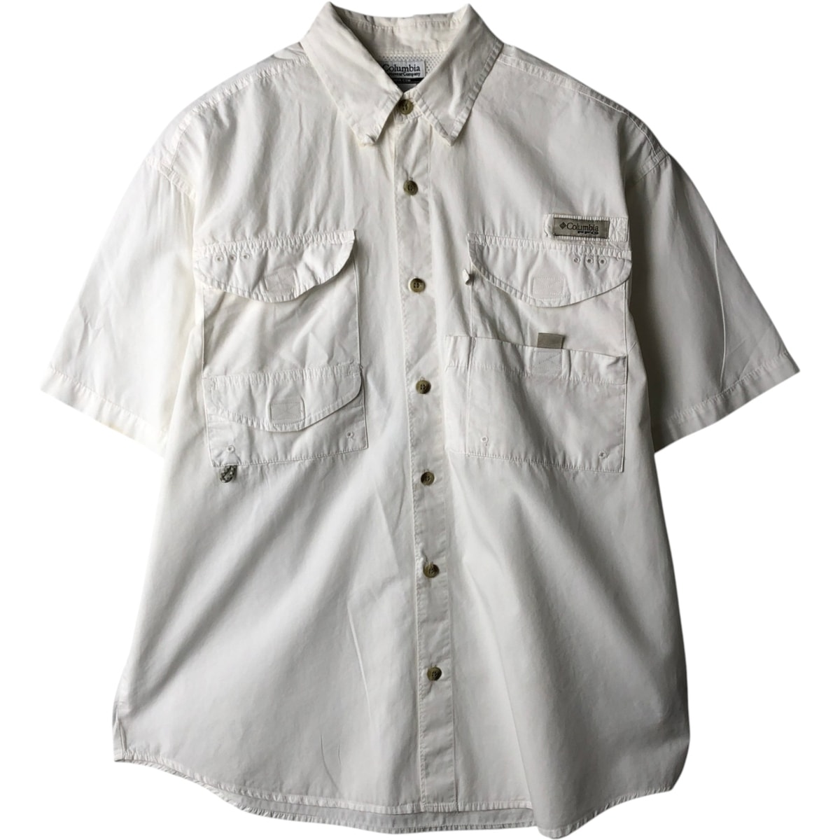古着 コロンビア Columbia PFG 隠しボタンダウン 半袖 フィッシングシャツ メンズS相当/eaa634638