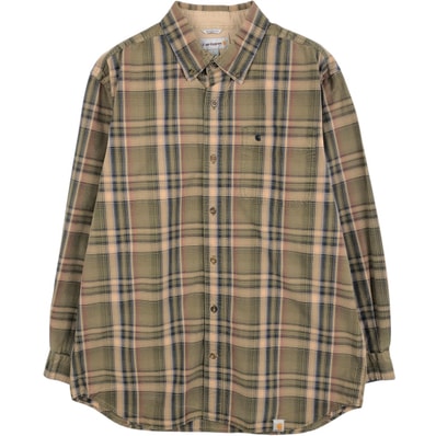 古着 カーハート Carhartt RELAXED FIT チェック柄 長袖 ボタンダウン ワークシャツ メンズL相当/eaa666595