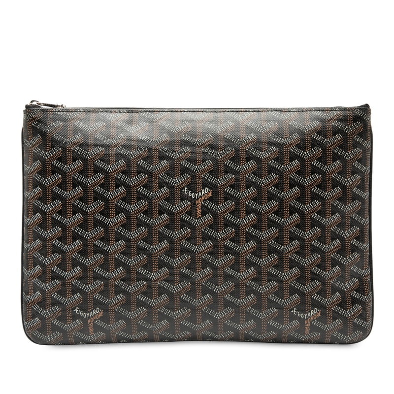 고야드 세나 MM 클러치 백 브라운 화이트 PVC 여성용 GOYARD [중고]