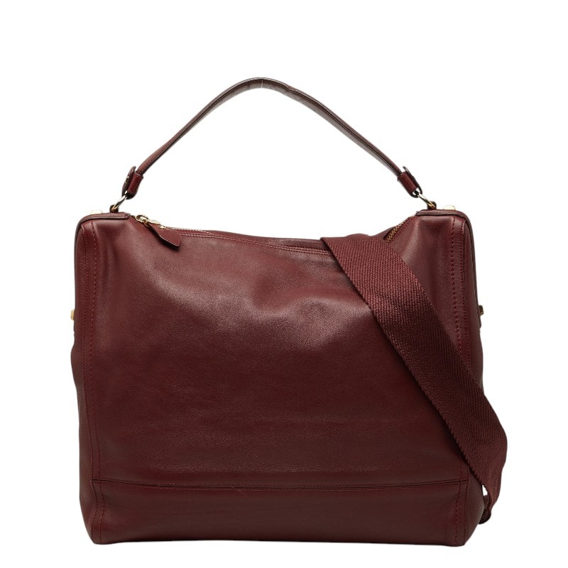 サルヴァトーレフェラガモ ハンドバッグ ショルダーバッグ 2WAY ワインレッド ボルドー レザー レディース Salvatore Ferragamo 【中古】