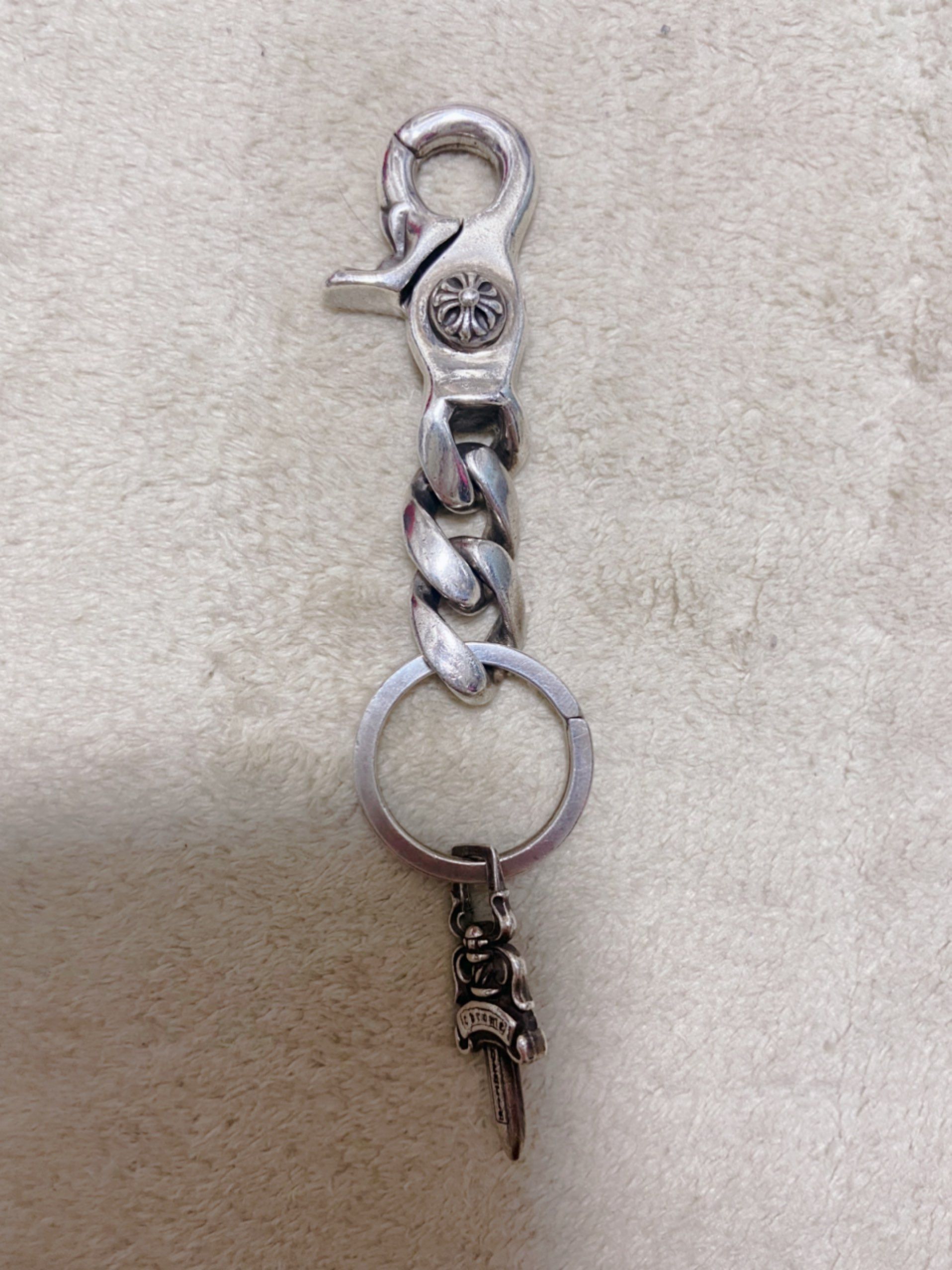 Chrome Hearts Key Ring Classic Link Short / Dagger "Silver"