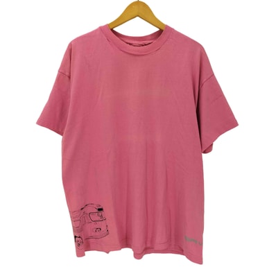 80S USA製 ボディ カー プリント S/S Tシャツ 裾袖シングル【1143808107546】
