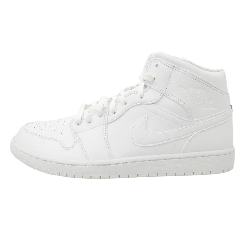NIKE ナイキ 554724-136 Air Jordan 1 Mid Triple White AJ1 エアジョーダン ミッド トリプルホワイト スニーカー ホワイト系 29.5cm【極上美品】【中古】