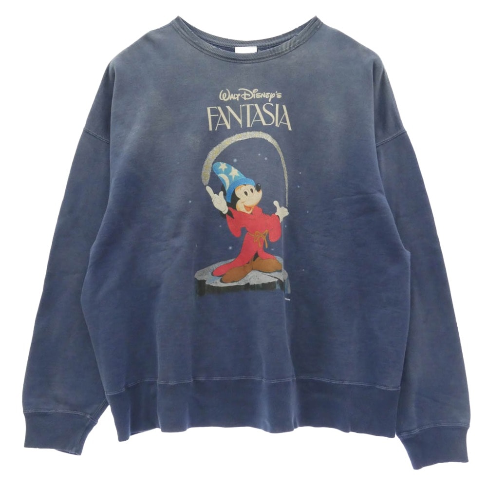 SAINT MICHAEL セントマイケル 25AW SM-HR8-0000-C67 x Disney FANTASIA DNF Crew Neck Sweat ファンタジア クルーネック スウェット ネイビー系 XXXL【中古】