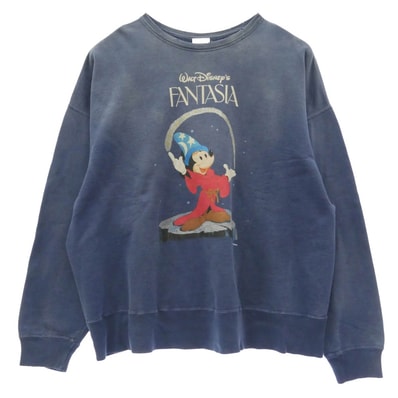 SAINT MICHAEL セントマイケル 25AW SM-HR8-0000-C67 x Disney FANTASIA DNF Crew Neck Sweat ファンタジア クルーネック スウェット ネイビー系 XXXL【中古】