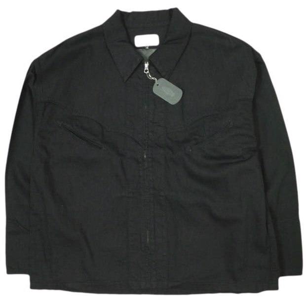 新品 LASTMAN x The Letters ラストマン ザ・レターズ 25SS 別注 日本製 WESTERN ZIP JACKET ウエスタンジップジャケット 251LM-JK01 L BLACK 定価99,000円 アウター g23139