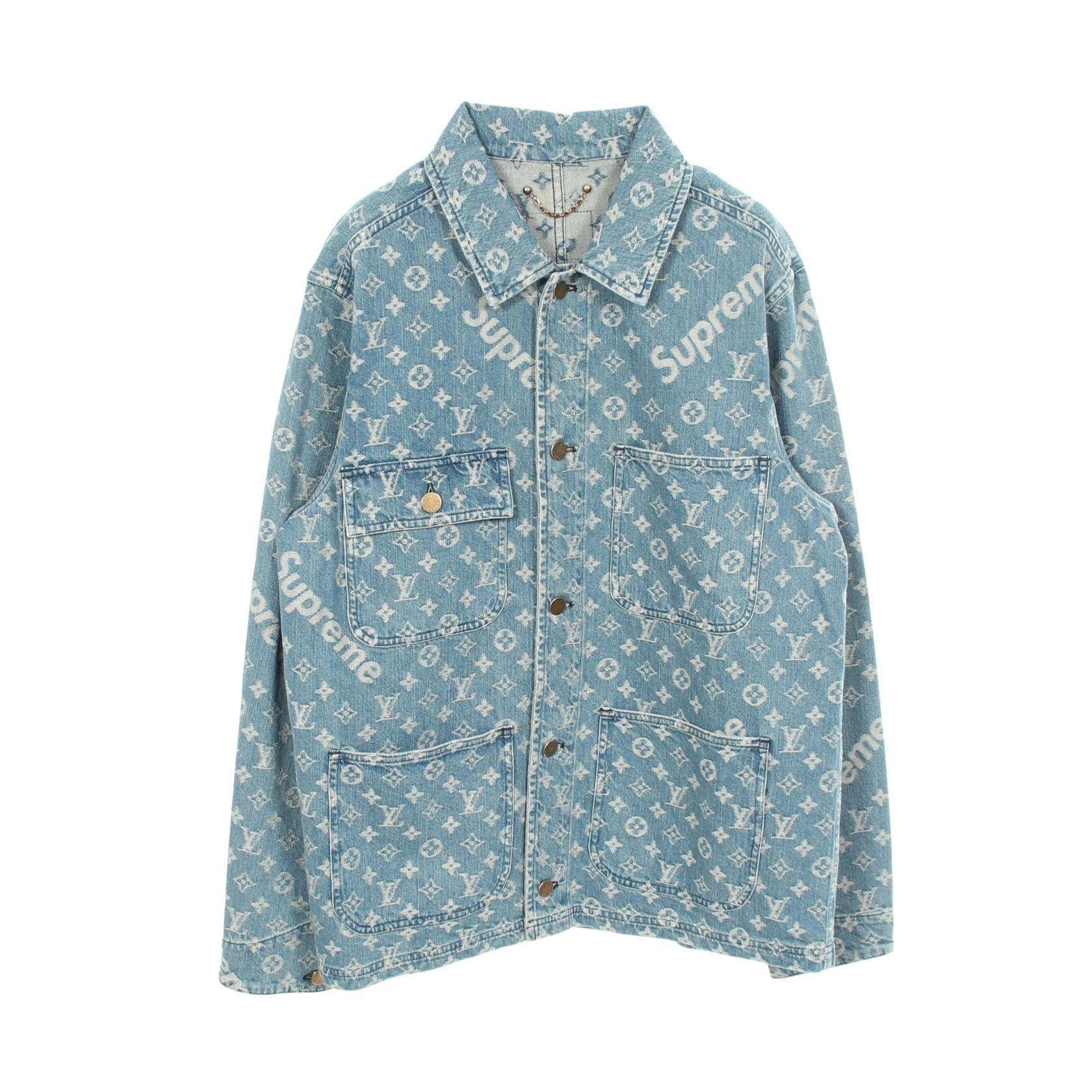 ルイ・ヴィトン LOUIS VUITTON LOUIS VUITTON × Supreme デニムジャケット 衣料品 アウター コットン モノグラム・ジャガードデニム メンズ ブルー系 HDK91WALL 【中古】